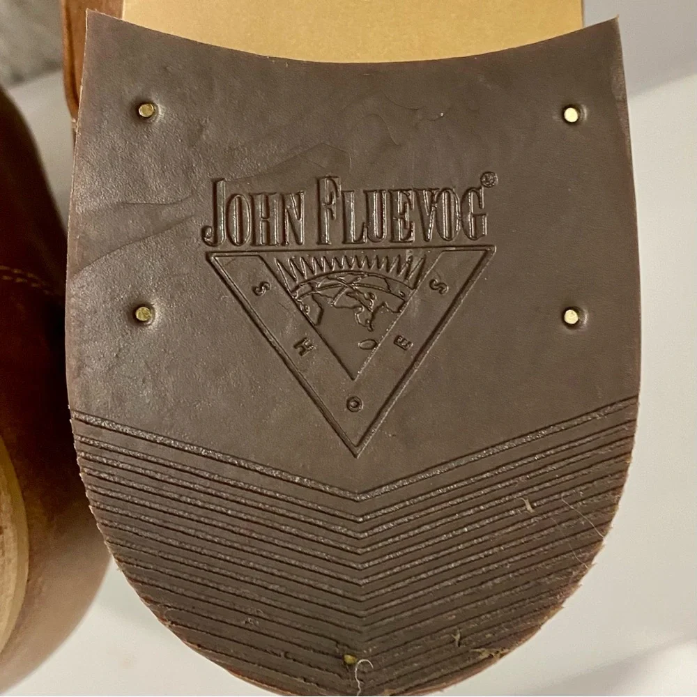 John Fluevog Radio CBC Brown Leather Classic Derby Oxfords Men’s Size 7.5 - Picture 10 of 13